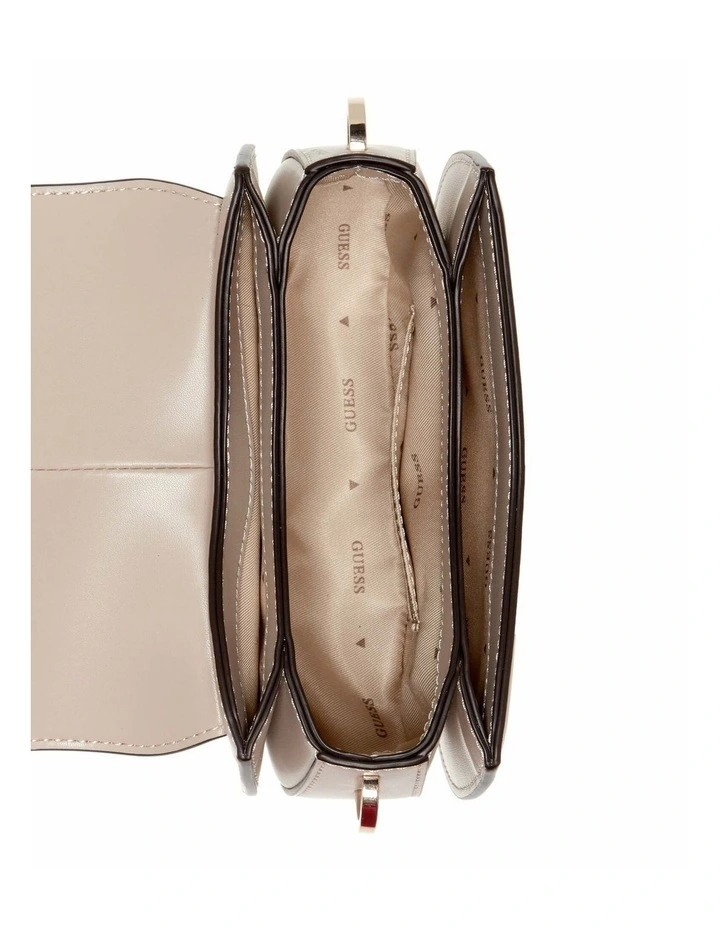 Carrie Mini Flap Crossbody Bag in Taupe image 3