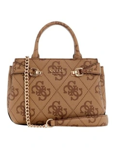 Lorelei Mini Satchel Bag in Latte Logo