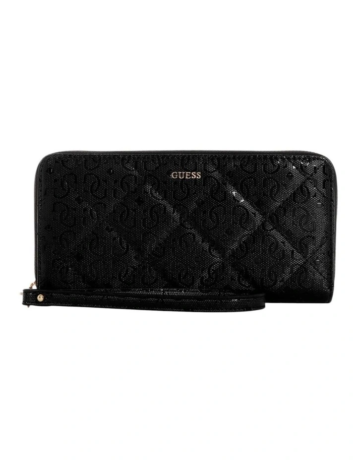 Black Libby Large Zip Around Wallet in Black image 1
