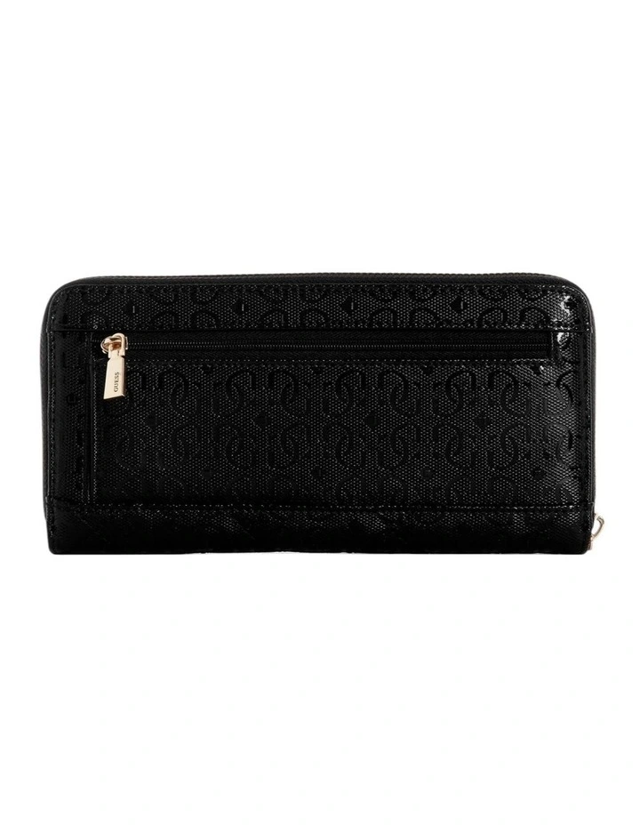 Black Libby Large Zip Around Wallet in Black image 2