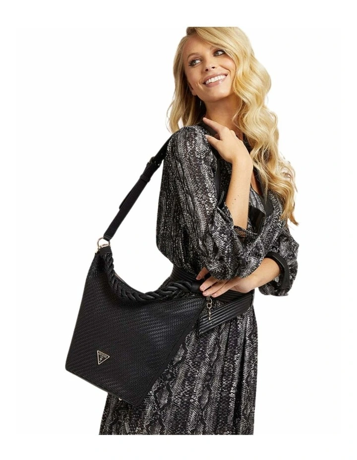Hassie Bucket Hobo Satchel in Black image 2