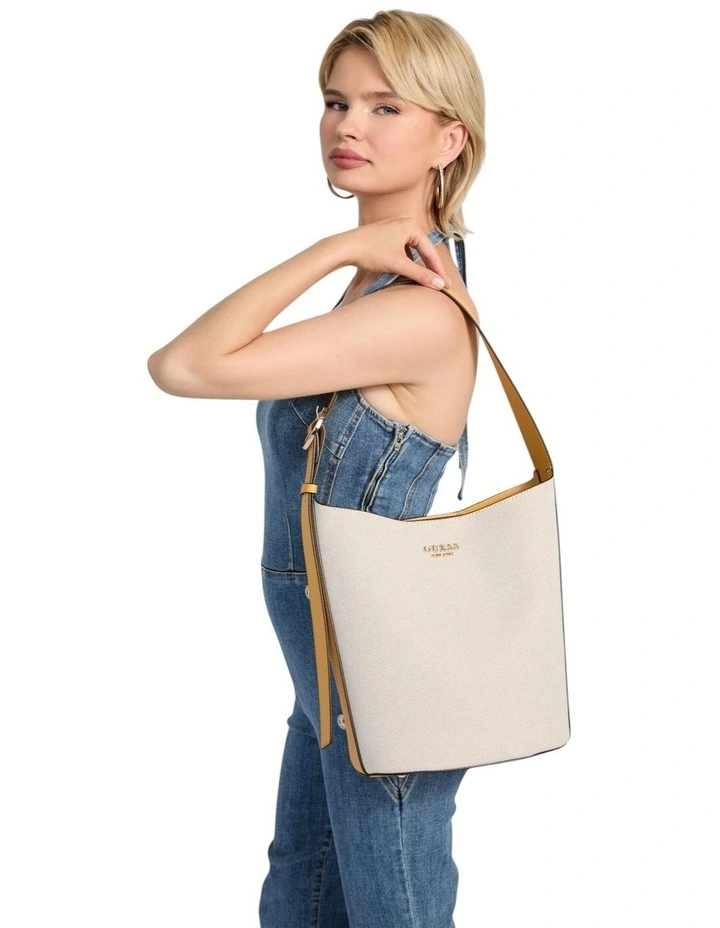 Nicolette Large Bucket Shoulder Bag in Natural/Marigold image 2