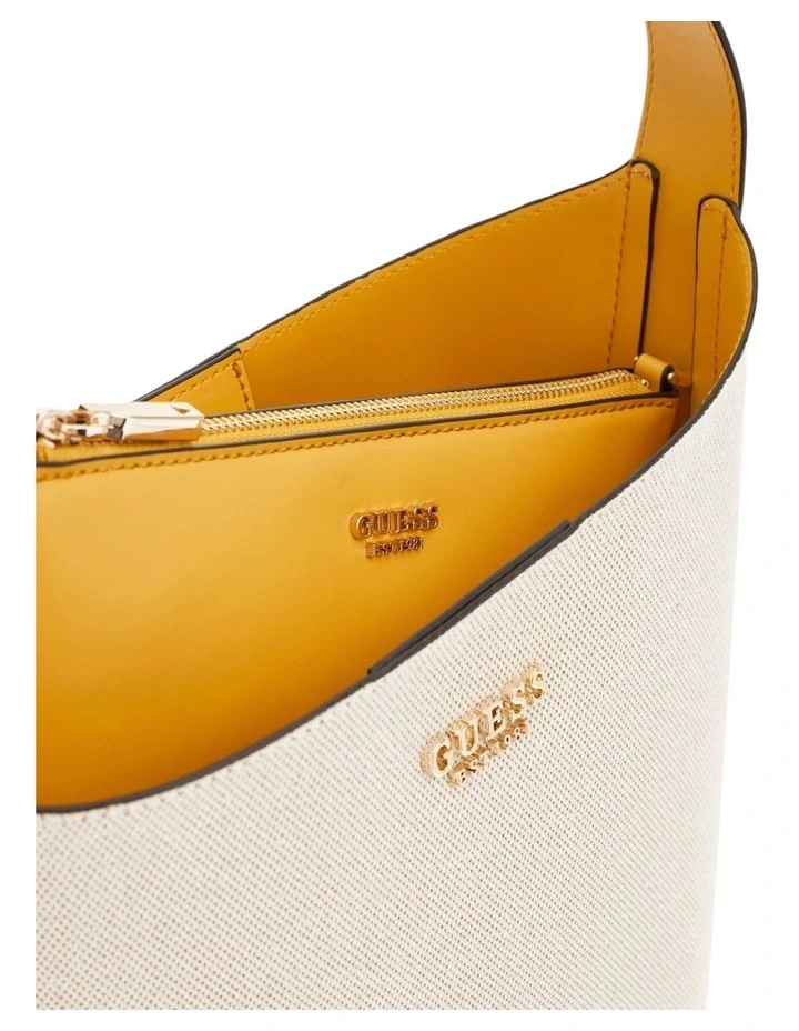 Nicolette Large Bucket Shoulder Bag in Natural/Marigold image 5