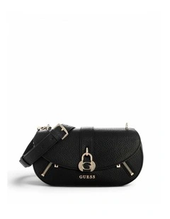 Jessa Flap Crossbody Bag in Black