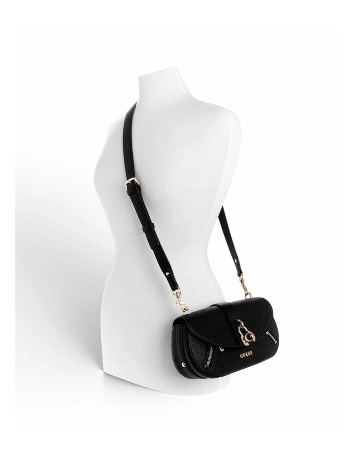 Jessa Flap Crossbody Bag in Black image 2