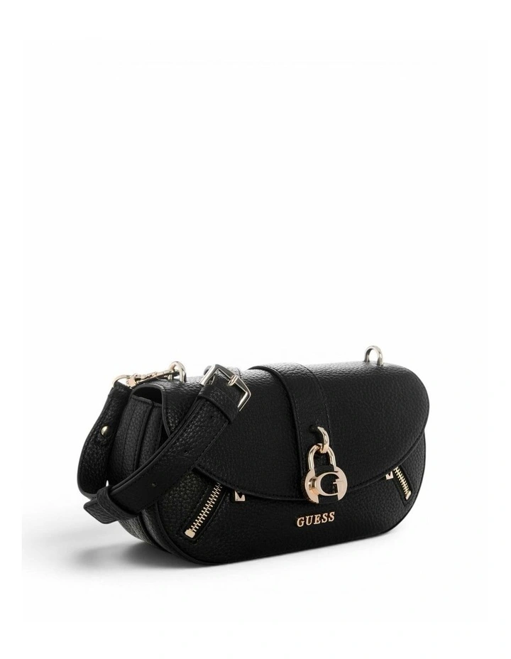Jessa Flap Crossbody Bag in Black image 3