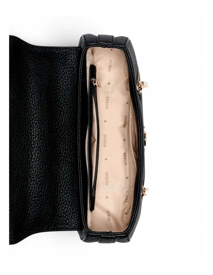 Jessa Flap Crossbody Bag in Black image 4