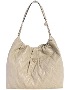 Eda Large Hobo Shoulder Bag in Taupe