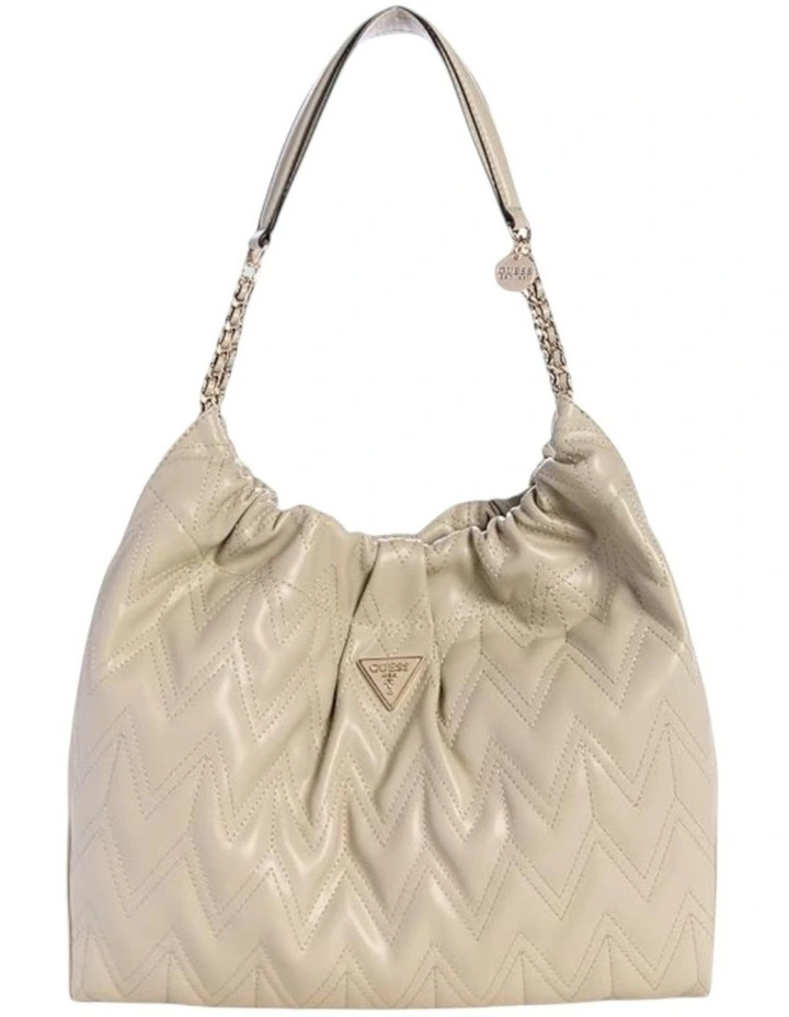 Eda Large Hobo Shoulder Bag in Taupe image 1