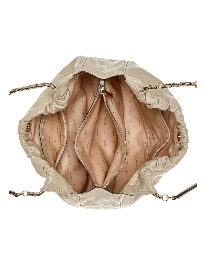 Eda Large Hobo Shoulder Bag in Taupe image 4