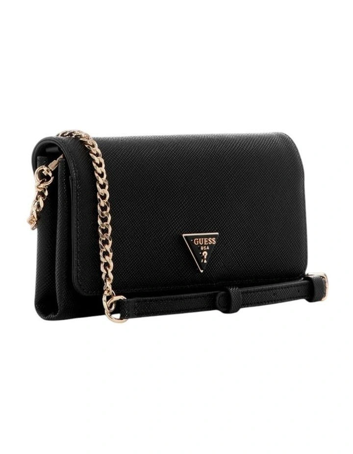Noelle Crossbody Flap Organiser Bag in Black image 2