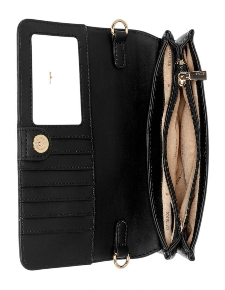 Noelle Crossbody Flap Organiser Bag in Black image 4