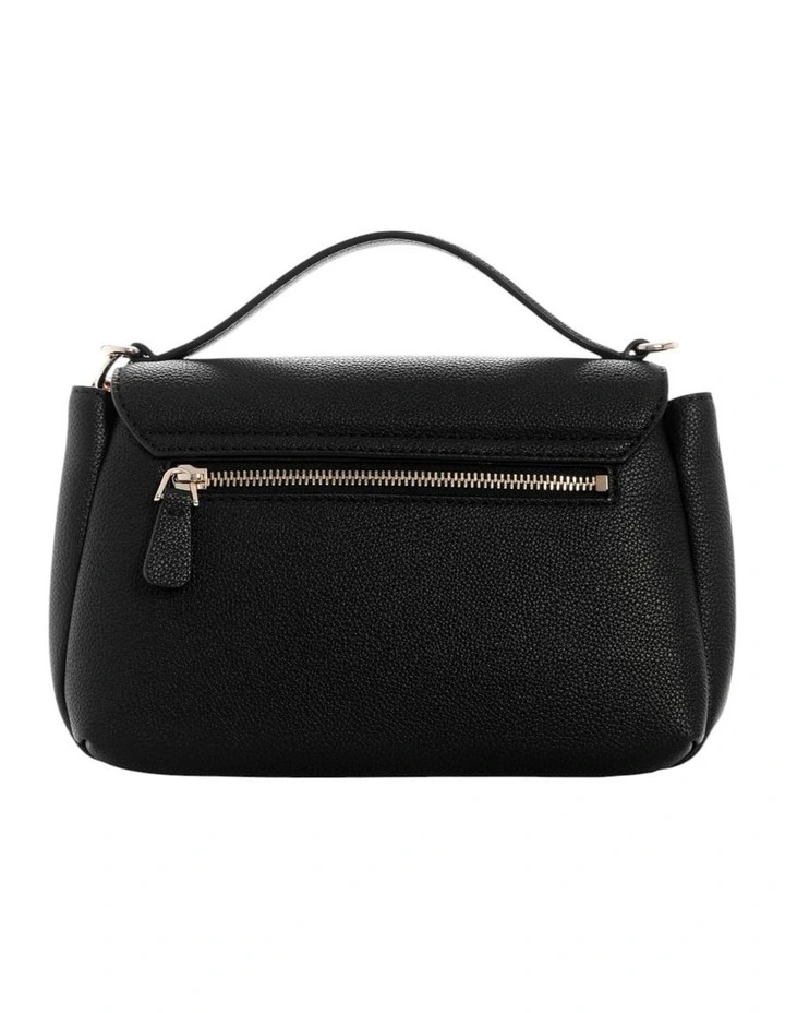 Evie Top Handle Crossbody Flap Bag in Black image 4