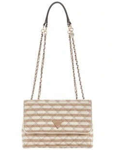 Giully II Convertible Crossbody Flap Bag in Taupe Multi