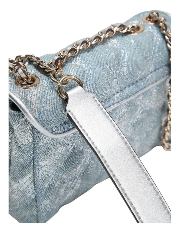 Giully II Mini Convertible Crossbody Flap Bag in Metallic Denim image 3
