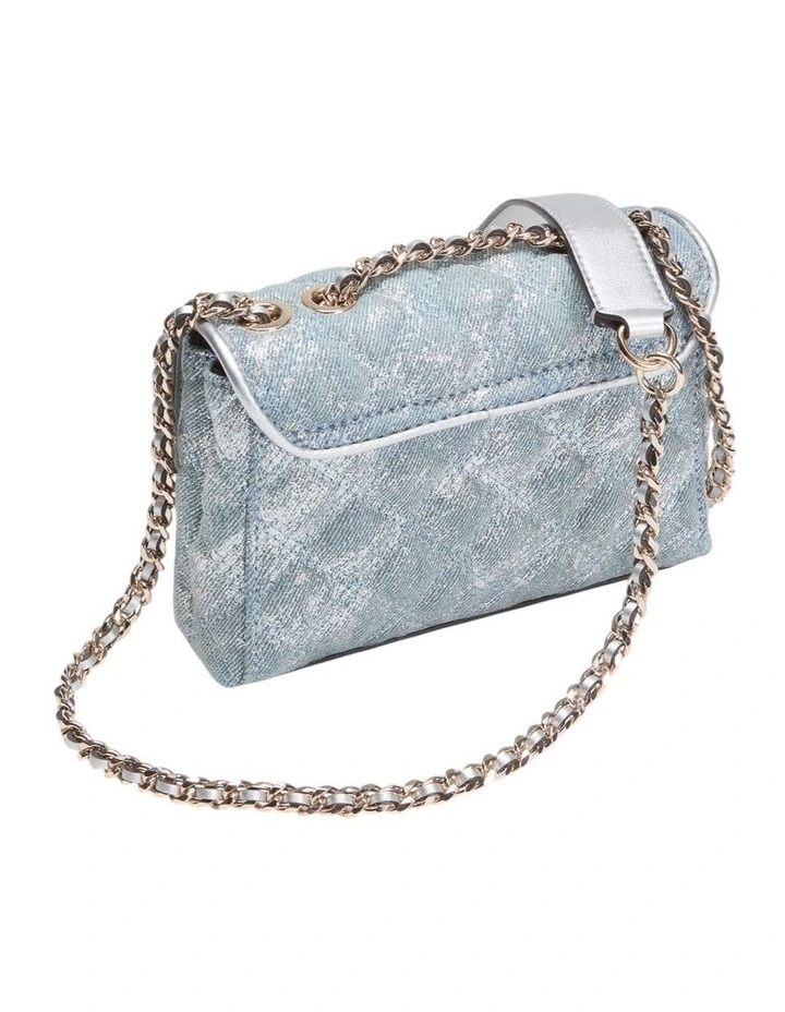 Giully II Mini Convertible Crossbody Flap Bag in Metallic Denim image 4