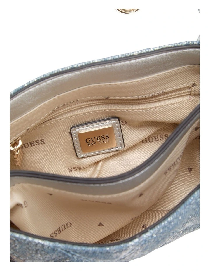 Giully II Mini Convertible Crossbody Flap Bag in Metallic Denim image 5