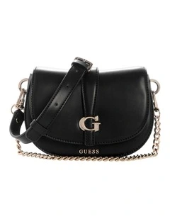 Carrie Mini Flap Crossbody Bag in Black