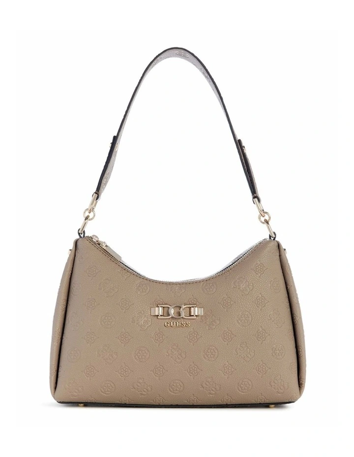 Anise Double Zip Shoulder Bag in Dark Taupe Logo image 1
