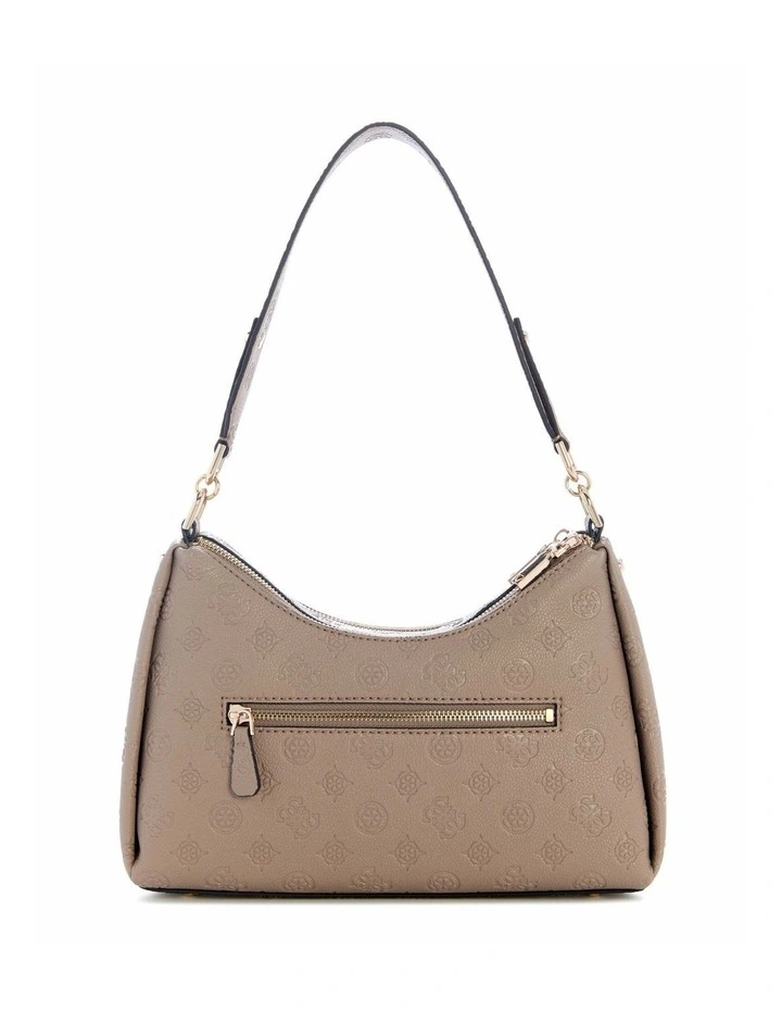 Anise Double Zip Shoulder Bag in Dark Taupe Logo image 4