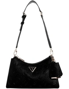 Cresidia Top Zip Shoulder Bag in Black