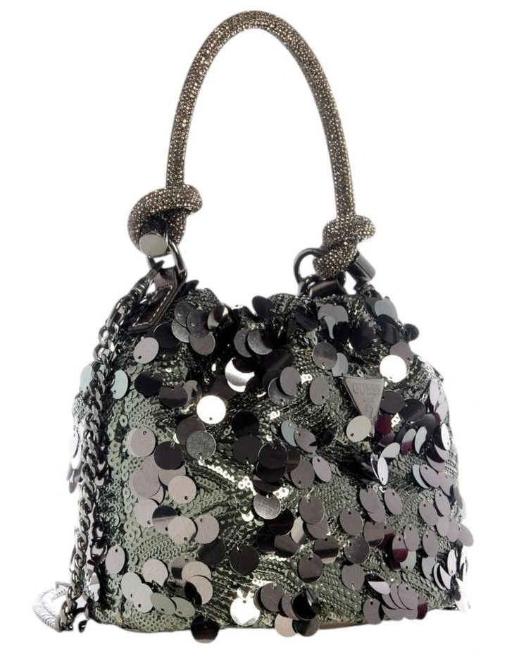 Holiday Shine Pouch Satchel Bag in Pewter image 2