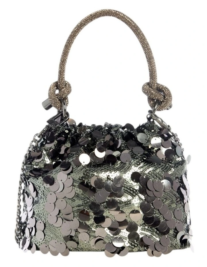 Holiday Shine Pouch Satchel Bag in Pewter image 4