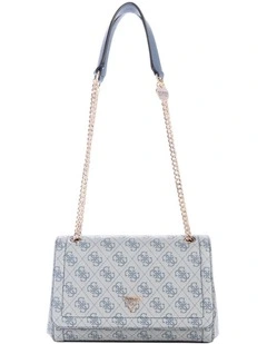 Noelle Convertible Crossbody Flap Bag in Slate Logo