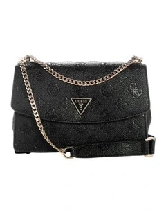 Cresidia II Convertible Crossbody Flap Bag in Black Logo