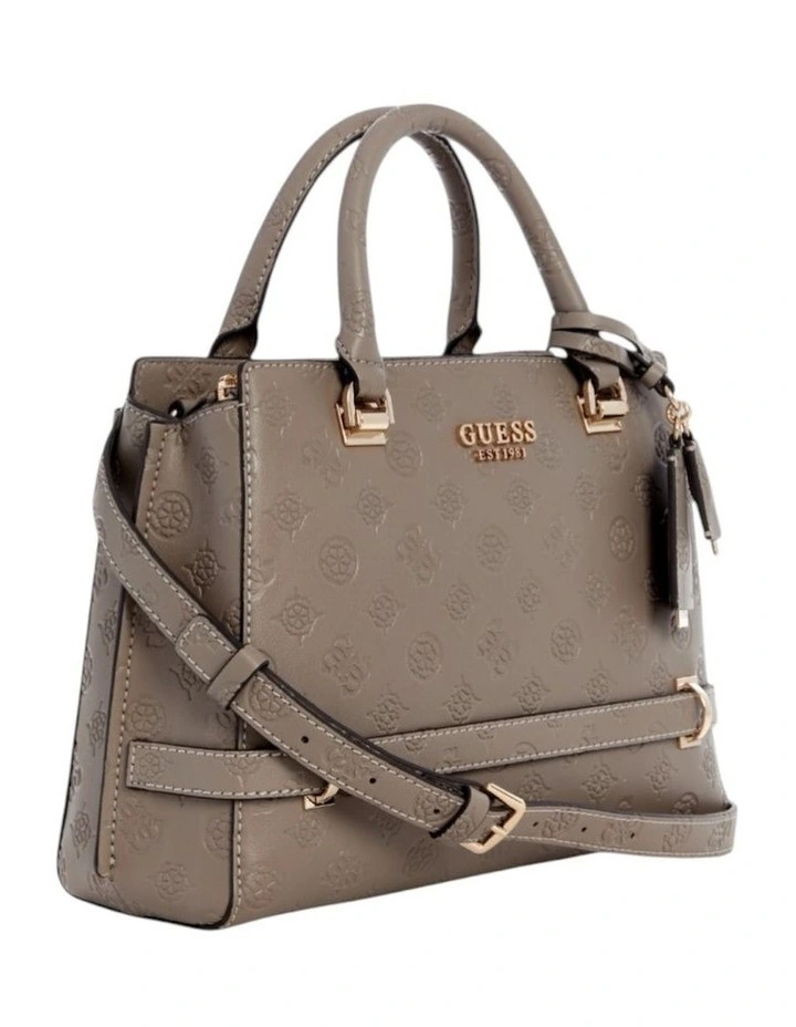 Zarela Luxury Satchel Bag in Dark Taupe Logo image 3