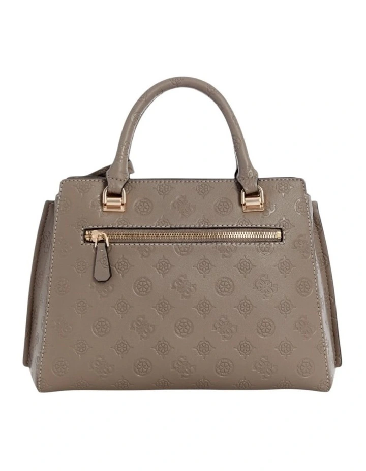 Zarela Luxury Satchel Bag in Dark Taupe Logo image 5