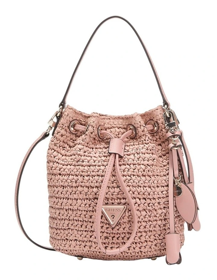 Ofelia Top Handle Bucket Bag in Coral Pink image 1