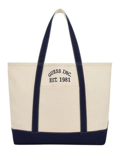 Summerline Large Tote Bag in Natural/Navy
