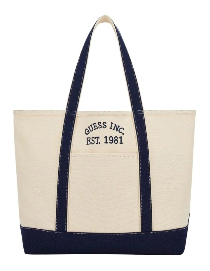 Summerline Large Tote Bag in Natural/Navy image 1