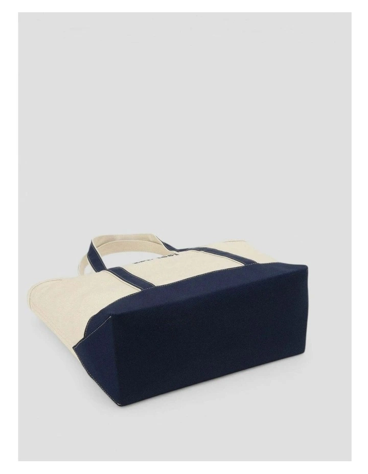 Summerline Large Tote Bag in Natural/Navy image 6