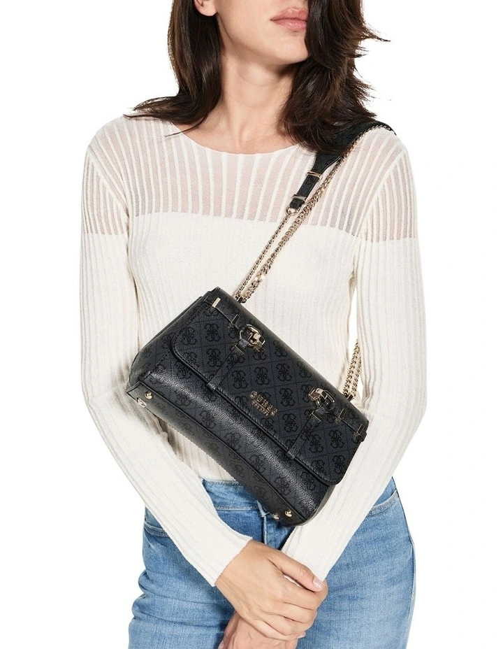 Leona Convertible Crossbody Flap Bag in Coal Logo image 2