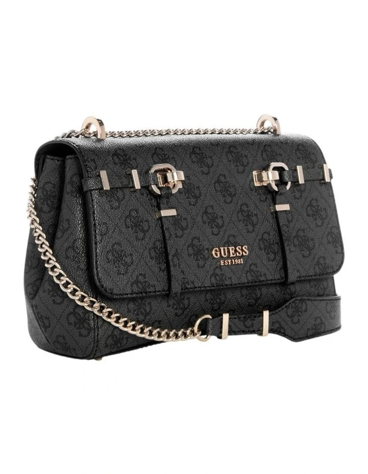 Leona Convertible Crossbody Flap Bag in Coal Logo image 3