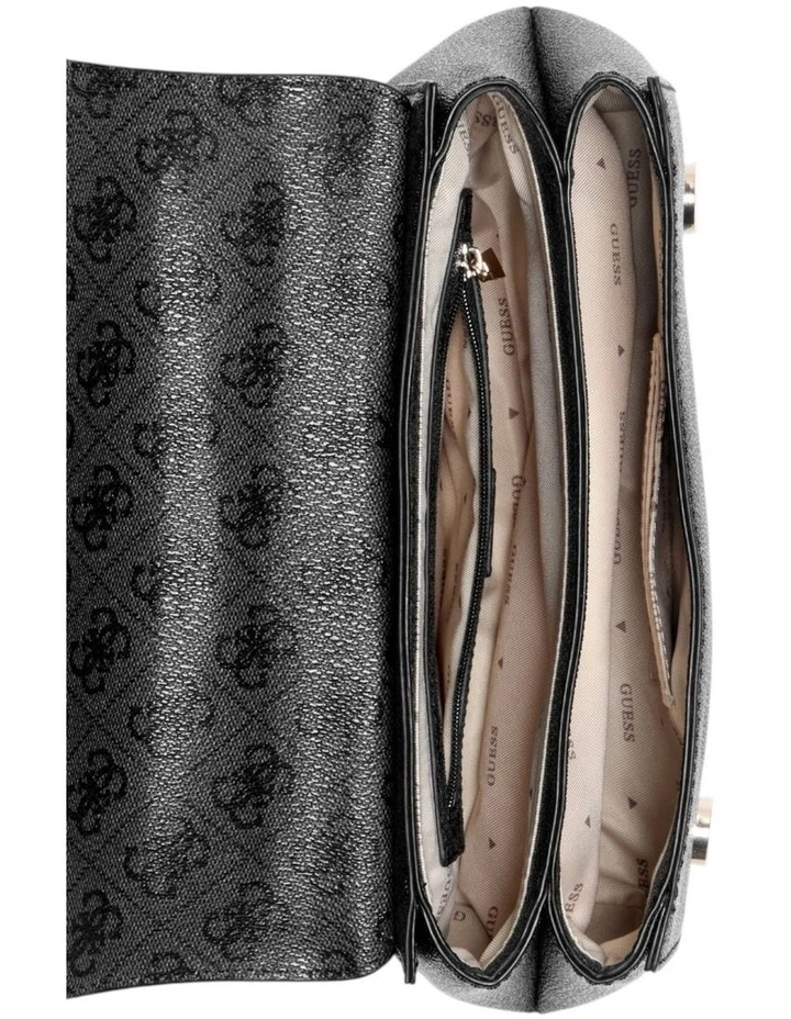 Leona Convertible Crossbody Flap Bag in Coal Logo image 4