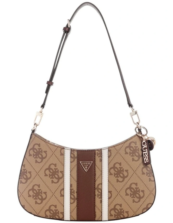 Noelle II Top Zip Shoulder Bag in Latte Logo/Brown image 1