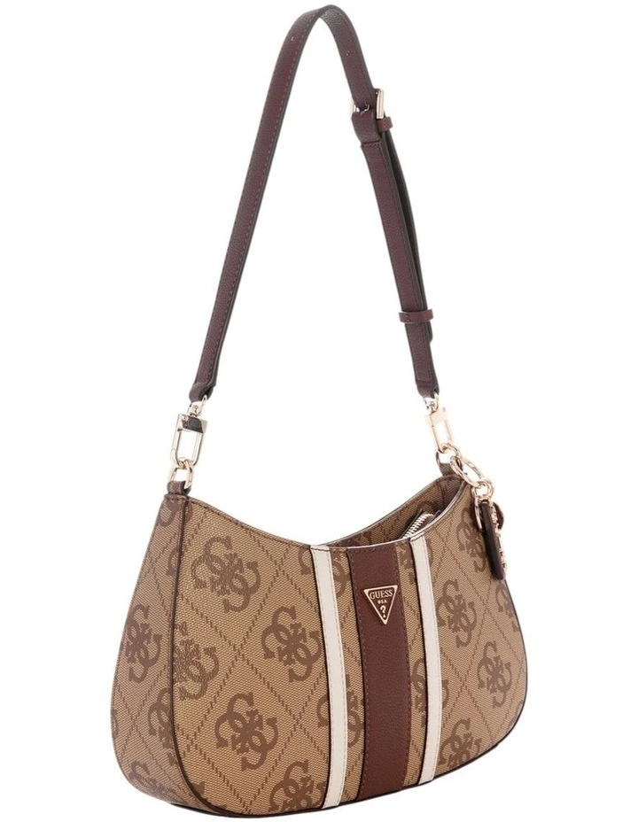 Noelle II Top Zip Shoulder Bag in Latte Logo/Brown image 3