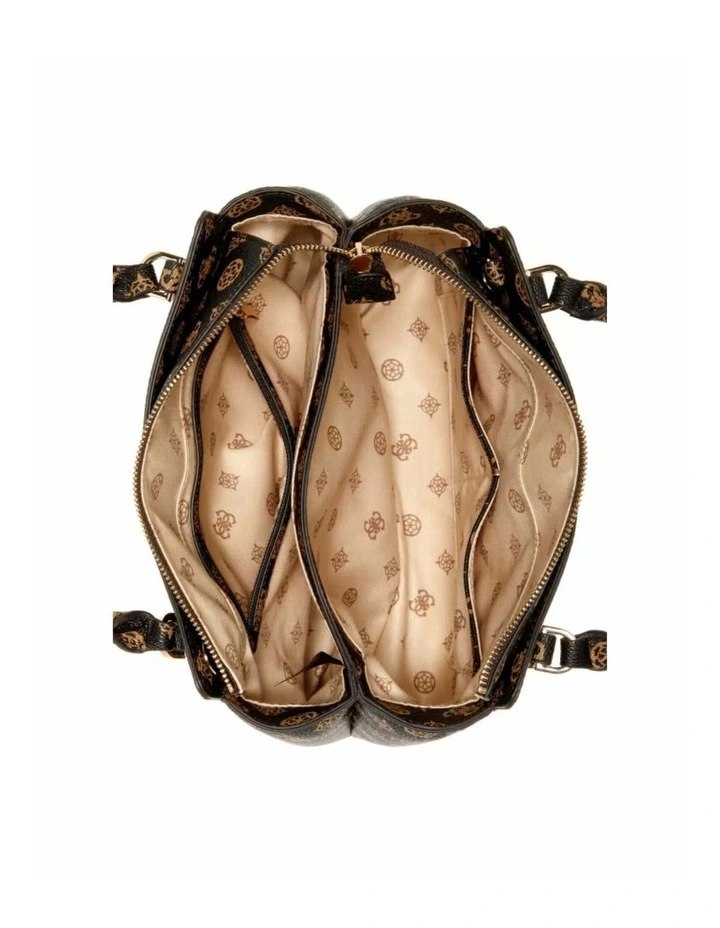 Daryna Double Compartment Satchel in Mocha Logo image 3