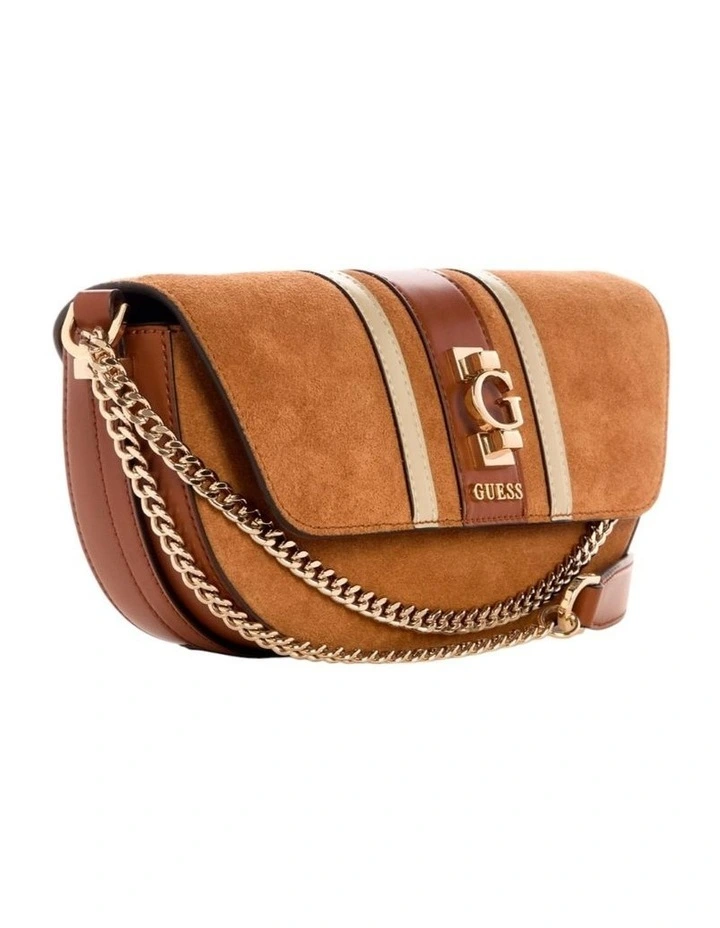 Erenia Convertible Crossbody Flap Bag in Cognac Multi image 3