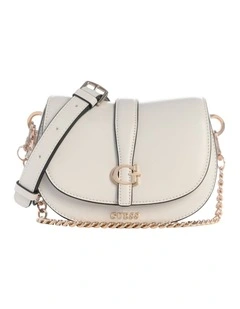 Carrie Mini Flap Crossbody Bag in Stone