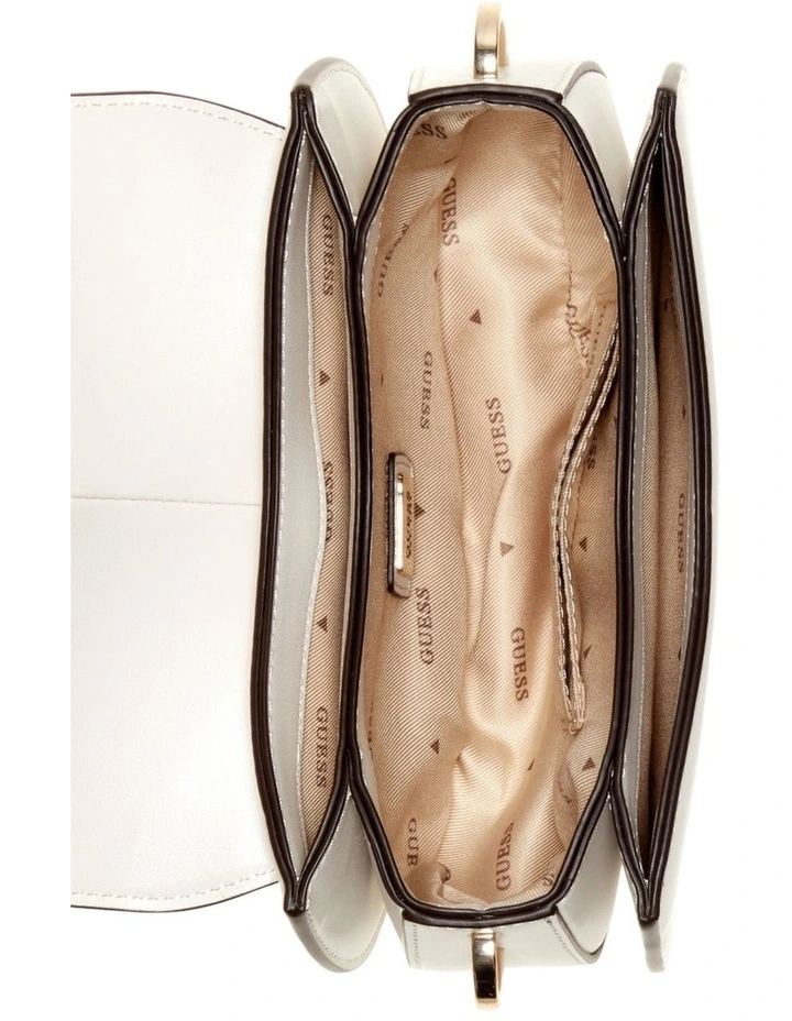 Carrie Mini Flap Crossbody Bag in Stone image 5