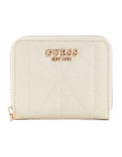 Aldina Small Zip Around Wallet in Off White