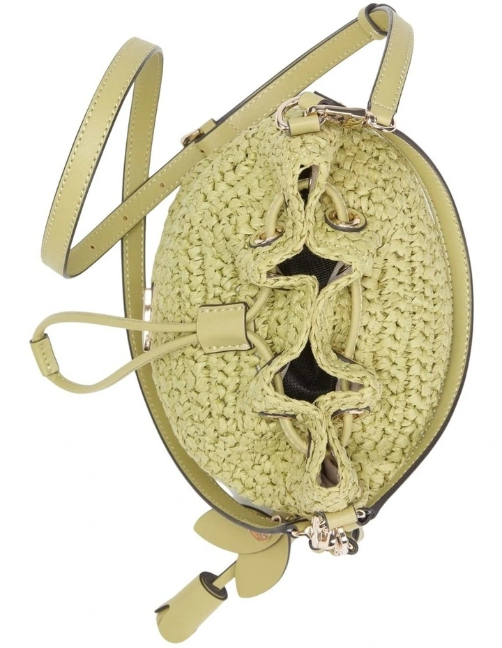 Ofelia Top Handle Bucket Bag in Olive image 5