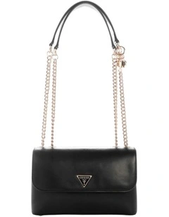 Daryna Convertible Crossbody Flap Bag in Black