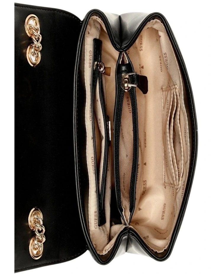 Daryna Convertible Crossbody Flap Bag in Black image 4