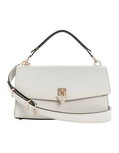 Patsie Top Handle Flap Bag in Off White