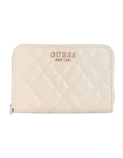 Isemay Medium Zip Around Wallet in Cream